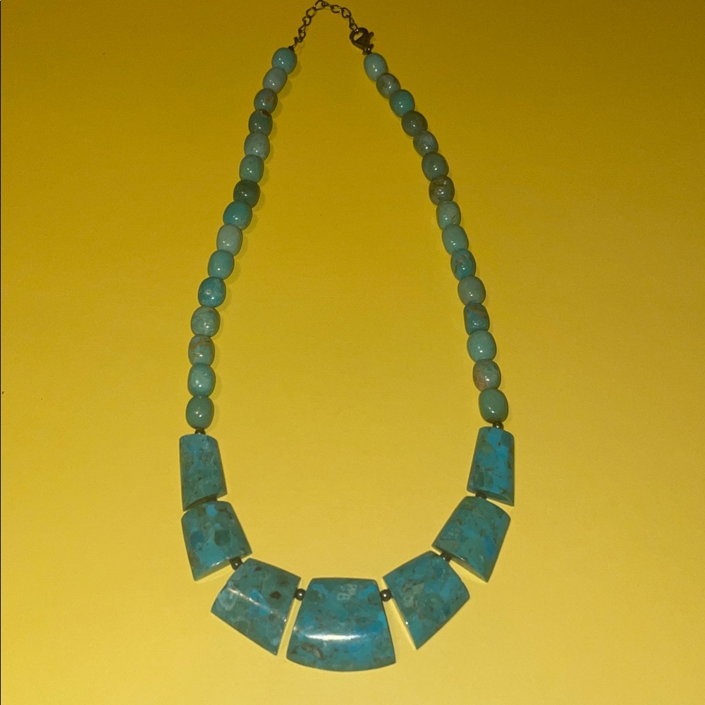 Turquoise Statement Necklace with 925 closure